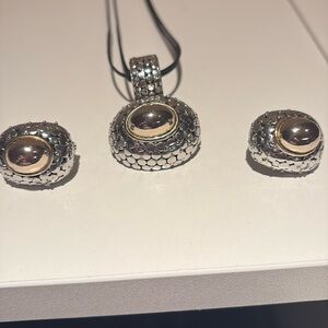 Judith Jacks vintage earrings and pendant. Black cord not included.